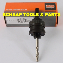 Opnamehouder voor gatzagen 32-100mm. Zeskant aansluiting  9mm | 3834-ARBR9100